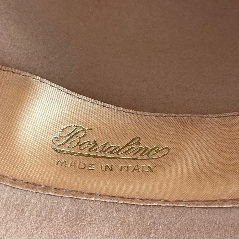 Vintage Borsalino women’s hat Tan Fedora Hat Made in Italy